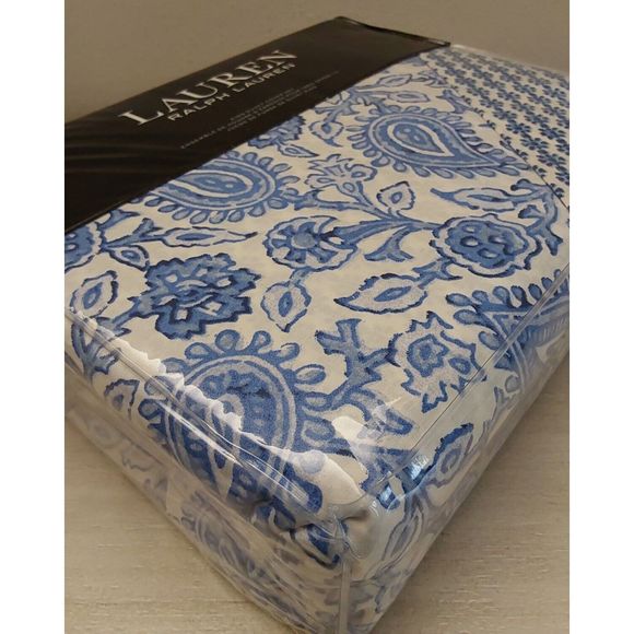 Ralph Lauren ARIELLE FLORAL Navy White 100% Cotton King Duvet Cover Set - Picture 4 of 10